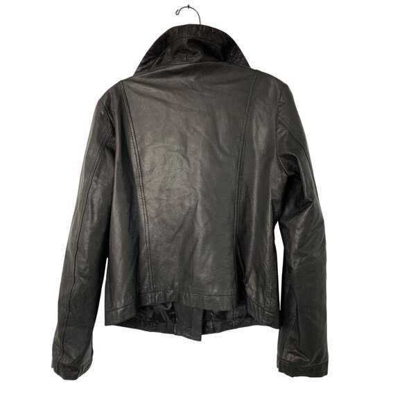 Michael Kors Womens Black Buttery Leather Asymmetric Zip Jacket M RII10589 EUC - Picture 11 of 11